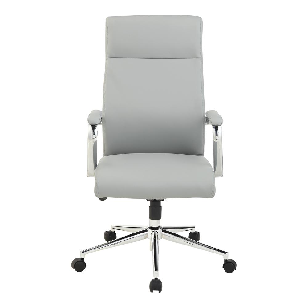 High Back Manager's Chair with Dillon Steel Antimicrobial Fabric and Chrome Base