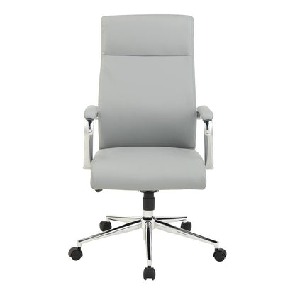 High Back Manager's Chair with Dillon Steel Antimicrobial Fabric and Chrome Base