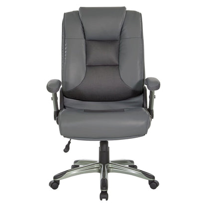 Exec Bonded Lthr Office Chair, Charcoal Grey / Titanium