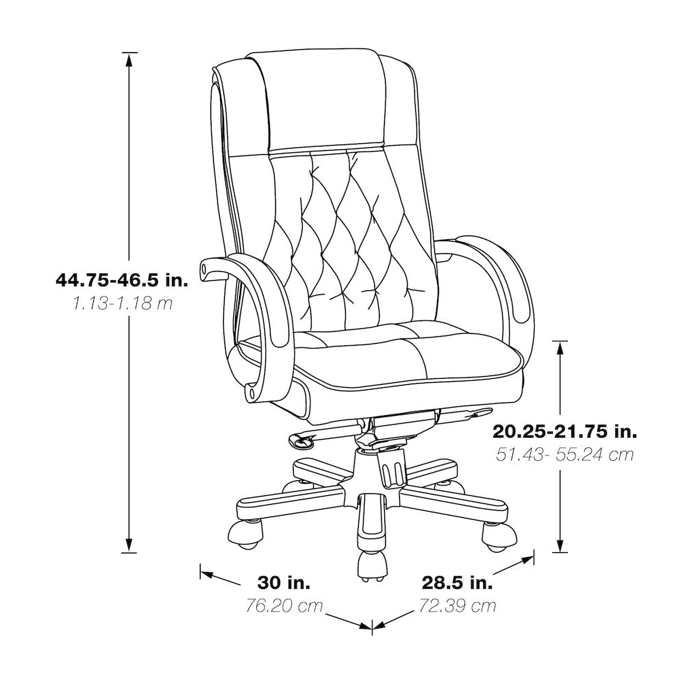 Leather Executive Chair with Royal Cherry Base and Dual Wheel Carpet Casters
