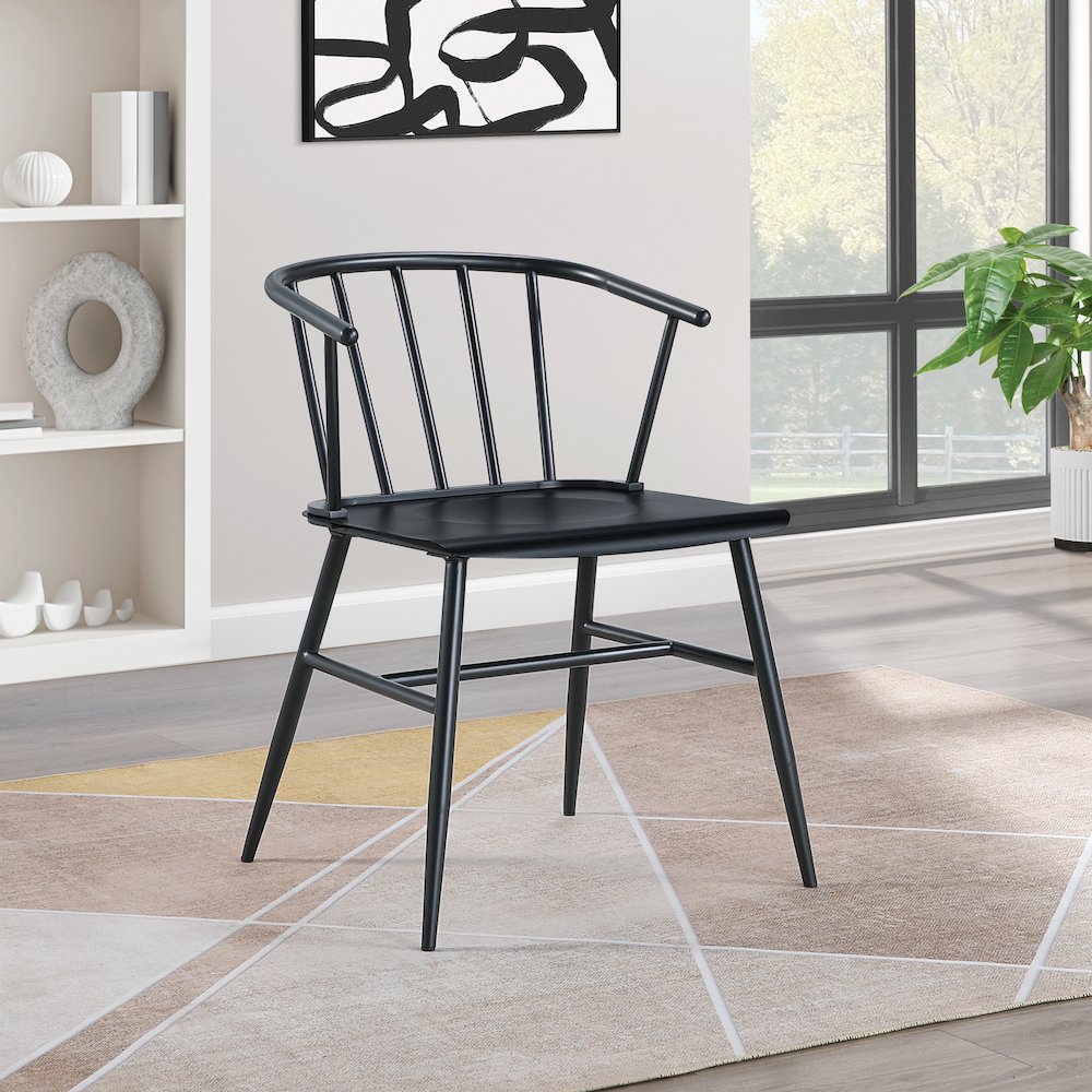 Lincoln All Metal Chair in Black Finish