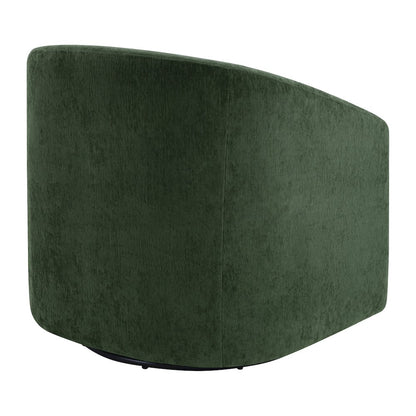 Parker Swivel Tub Chair In Green Fabric