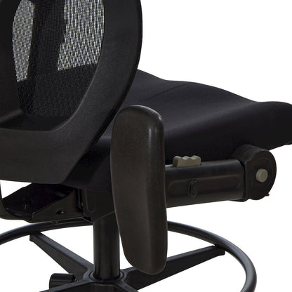 ProGrid Mesh Back Drafting Chair in  FreFlex Coal Fabric with Padded Seat