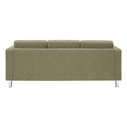 Pacific Sofa in Sea Green Fabric with Chrome Legs