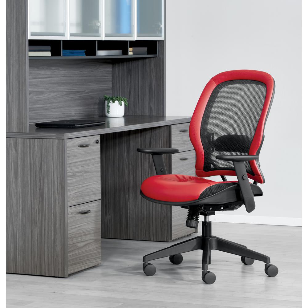 Dark Air Grid® Back Managers Chair, Black/Lipstick