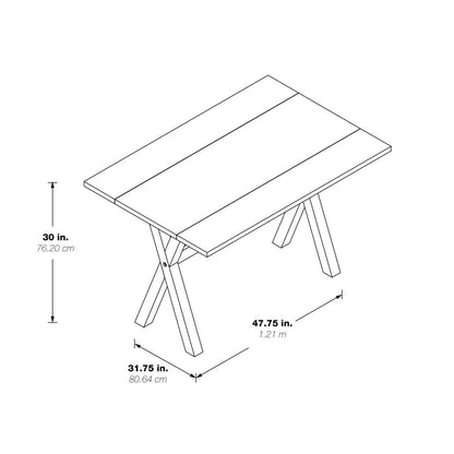 Albury Flip Top Table with Antique White Base and Wood Stain Top KD, ABR6578-AW