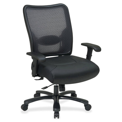 Black Leather Chair – Low-Back Work Chair for Teachers and Office Use