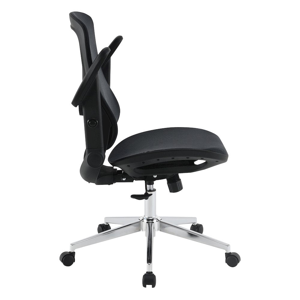 Black Matrix Seat and Back Manager’s Chair, PU-Padded Adjustable 4D Flip Arms