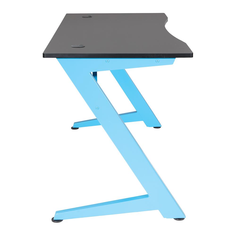 Beta Battlestation Gaming Desk with Black Carbon Top and Matte Blue Legs, BET25-BLU