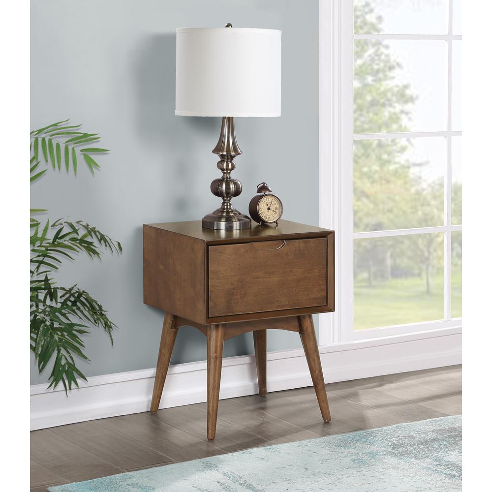 Copenhagen Accent Table with Drawer, Walnut