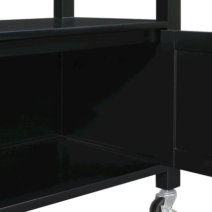 Fairfax Kitchen Cart with Granite Top and Black Base