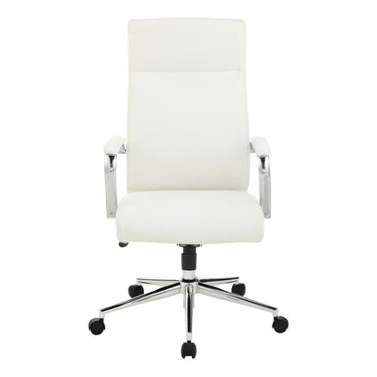 High Back Manager's Chair with Dillon Snow Antimicrobial Fabric and Chrome Base