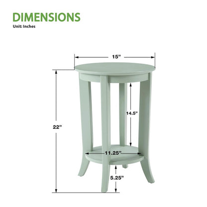 Golden Side Table in Sage Green Wood Finish