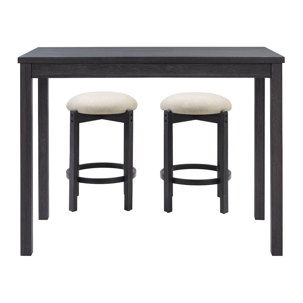 Melissa 3-PC  Counter Height Table Dining Set with Power, 2 Stools