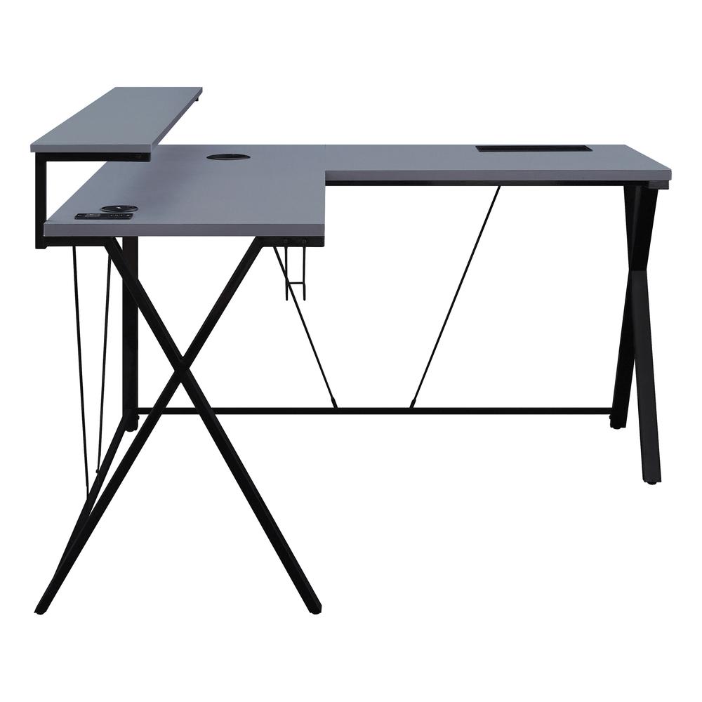 Checkpoint Battlestation L shaped Gaming Desk with RGB LED Lights, CKP5454GLD