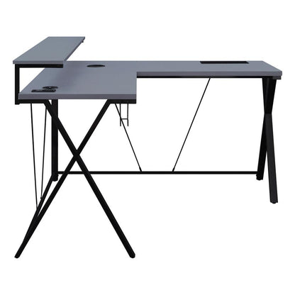 Checkpoint Battlestation L shaped Gaming Desk with RGB LED Lights, CKP5454GLD