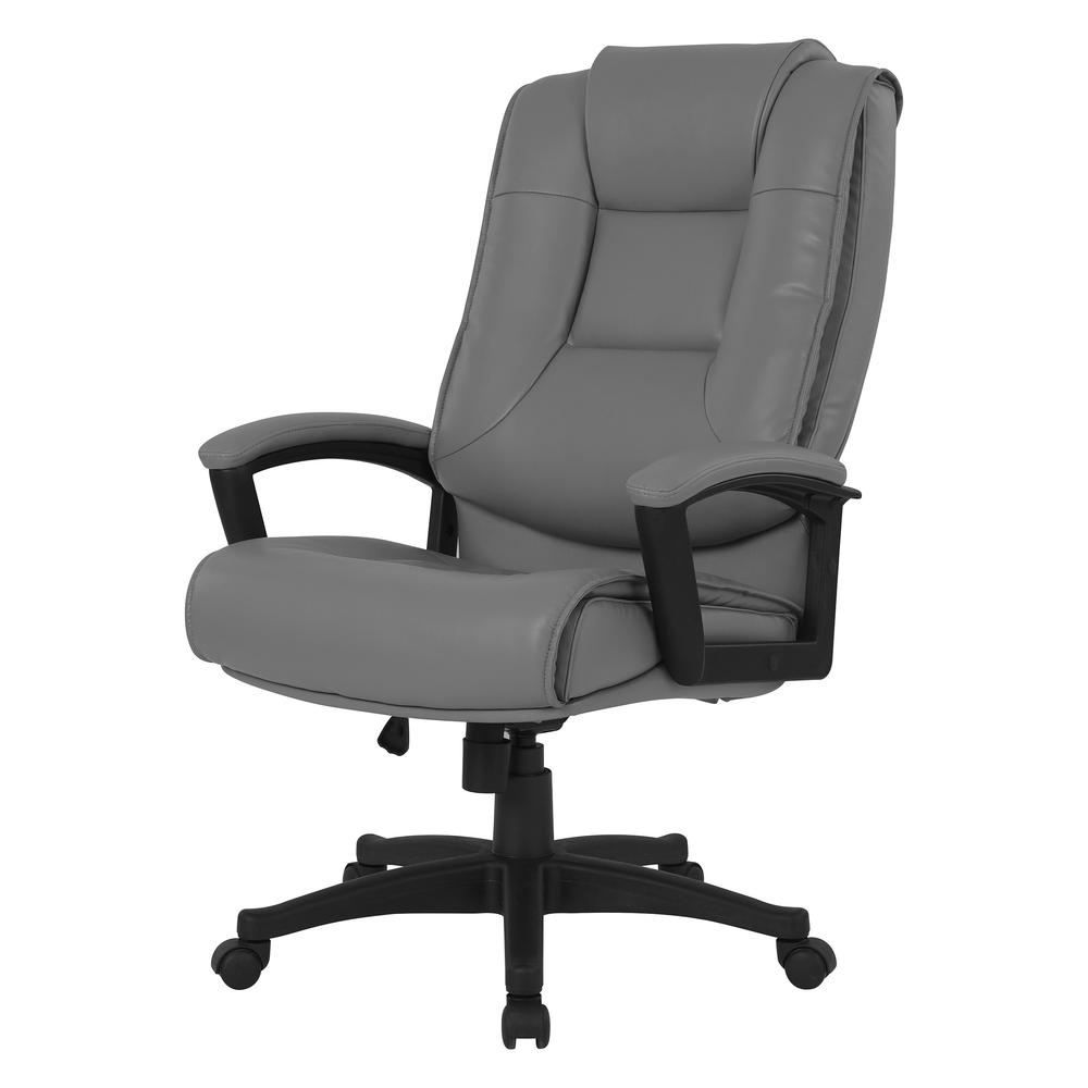 High Back Bonded Lthr Chair, Charcoal