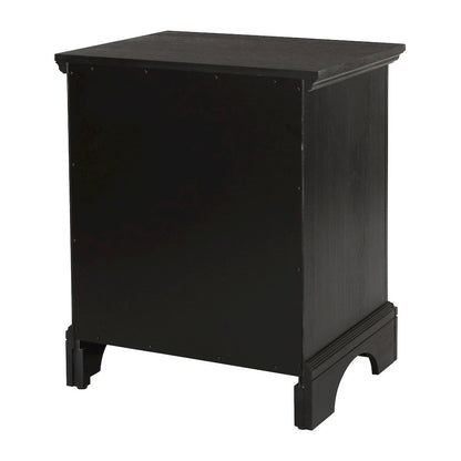 Farmhouse Basics 2 Drawer Nightstand with Tray in Rustic Black Finish, BP-4200-11B