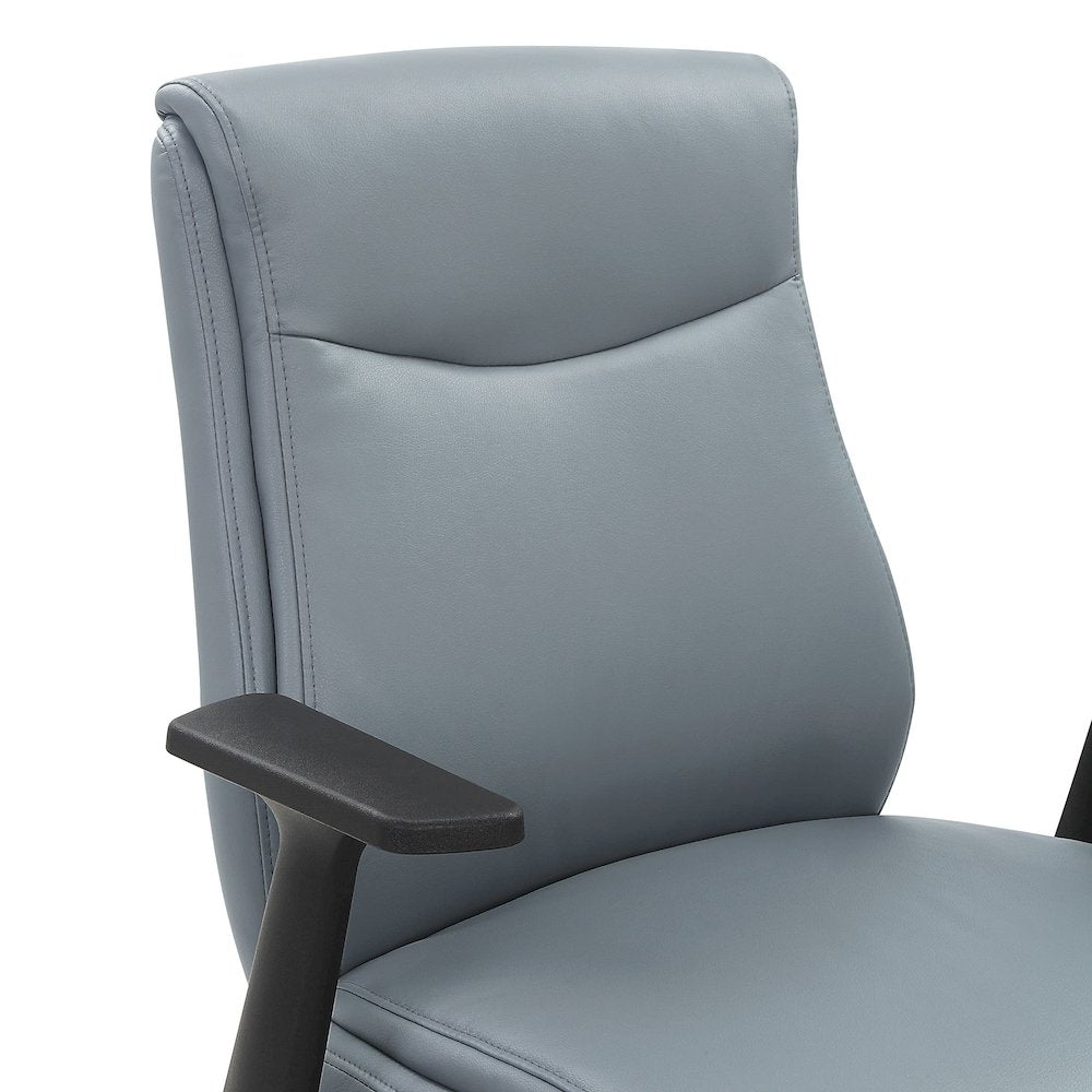 Mid-Back Managers Chair with Flip Up Arms in Charcoal Grey Faux Leather
