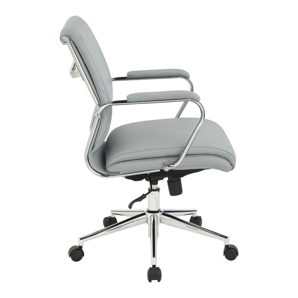 Mid Back Manager's Chair with Dillon Steel Antimicrobial Fabric and Chrome Base