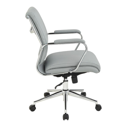Mid Back Manager's Chair with Dillon Steel Antimicrobial Fabric and Chrome Base