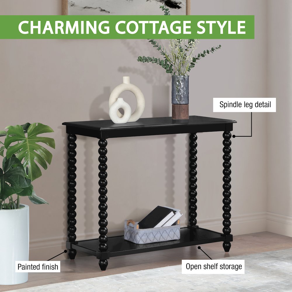 Elise Foyer Table in Black Finish