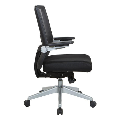 Manager's Chair with Breathable Mesh Back and Black Fabric Seat with a Silver Base. , 867-B36N64R