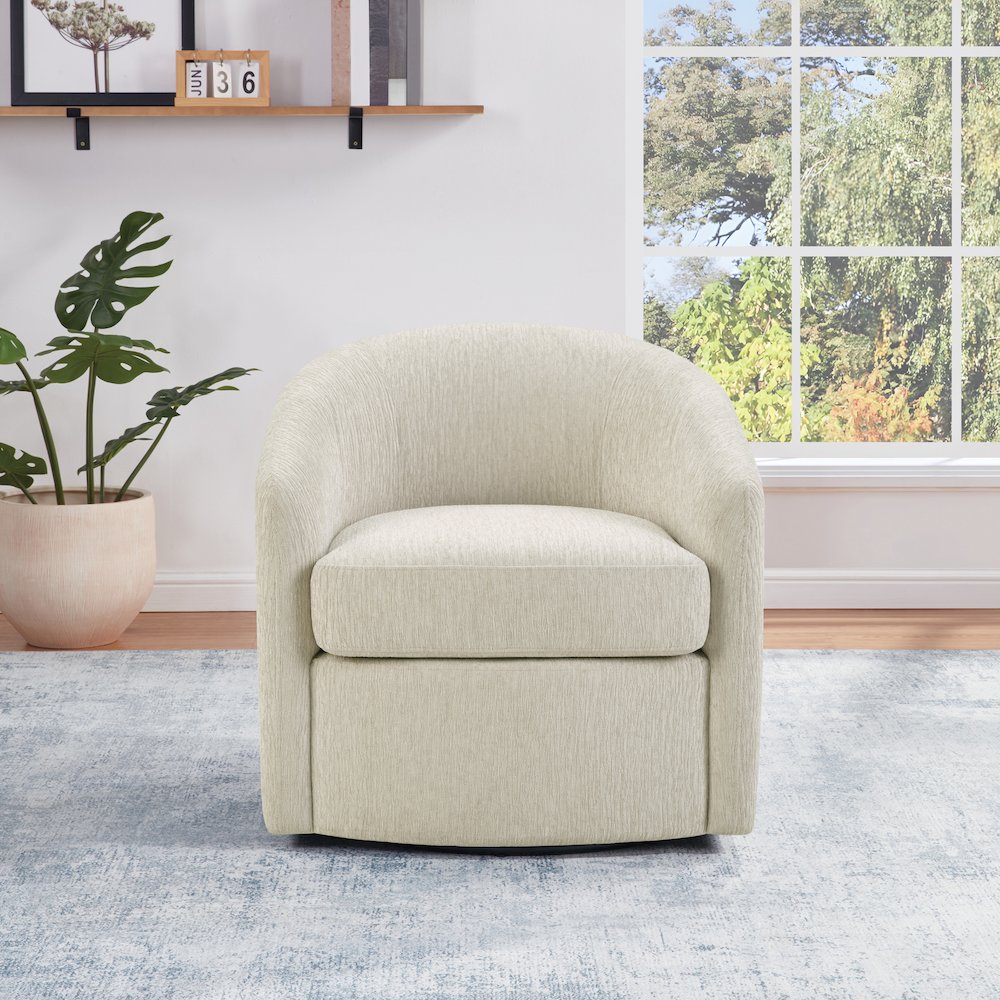 Bella Swivel Chair in Linen Fabric