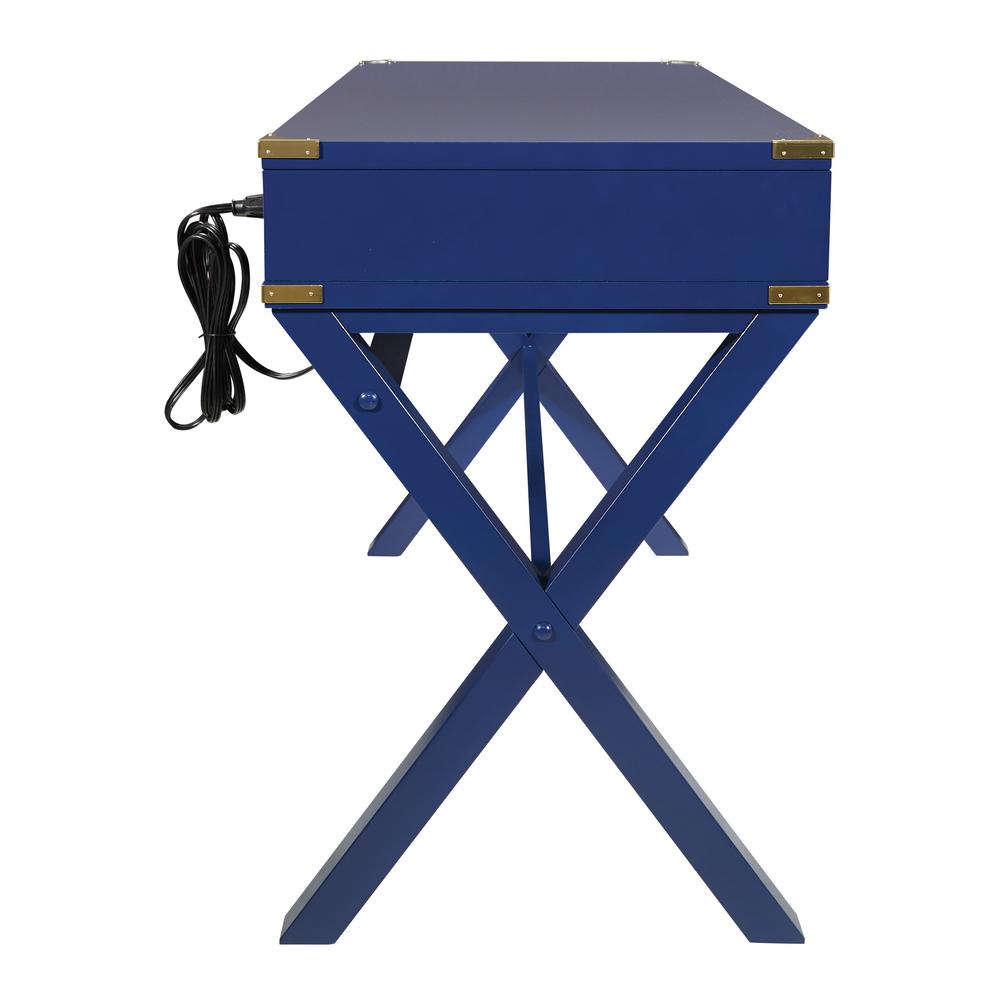 Wellington 46" Desk with Power in Lapis Blue Finish, WELP4630-LP