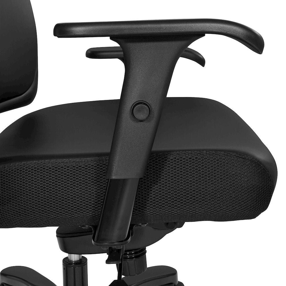Big & Tall Dillon Black Ergonomic Chair With Black Dillon Fabric Seat