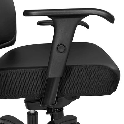 Big & Tall Dillon Black Ergonomic Chair With Black Dillon Fabric Seat