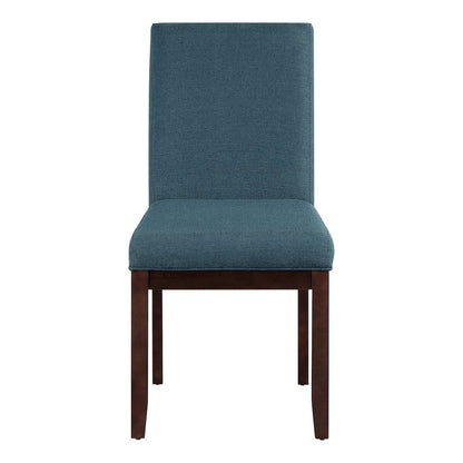 Dakota Parsons Chair in Azure Fabric and Espresso Finished Legs