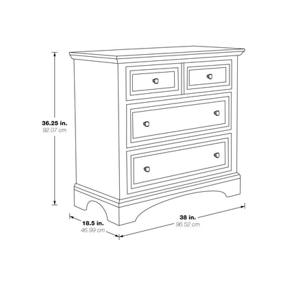Farmhouse Basics 3 Drawer Chest in Rustic Black, BP-4200-04B