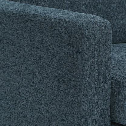 Pacific Loveseat in Navy Fabric with Chrome Legs