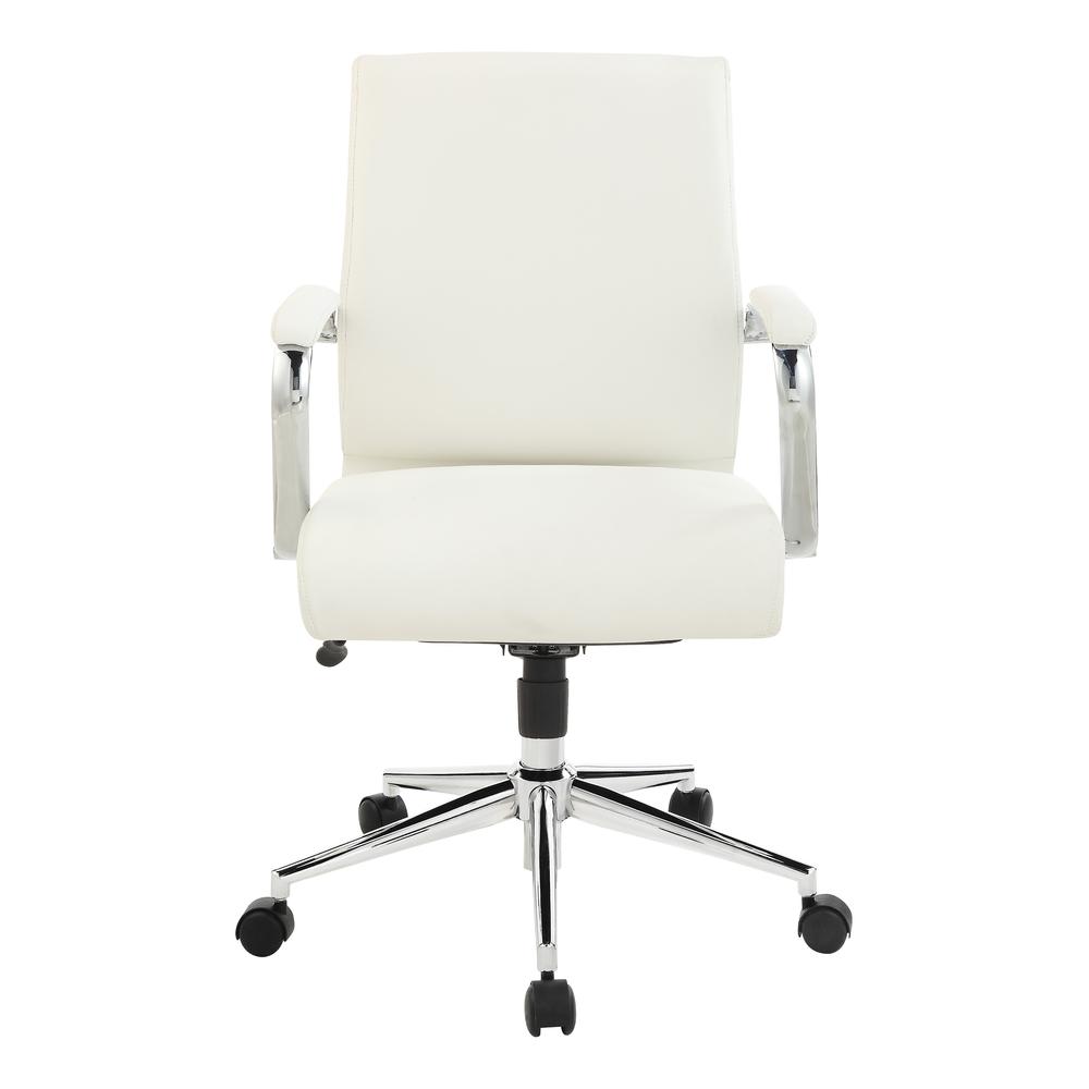 Mid Back Manager's Chair with Dillon Snow Antimicrobial Fabric and Chrome Base