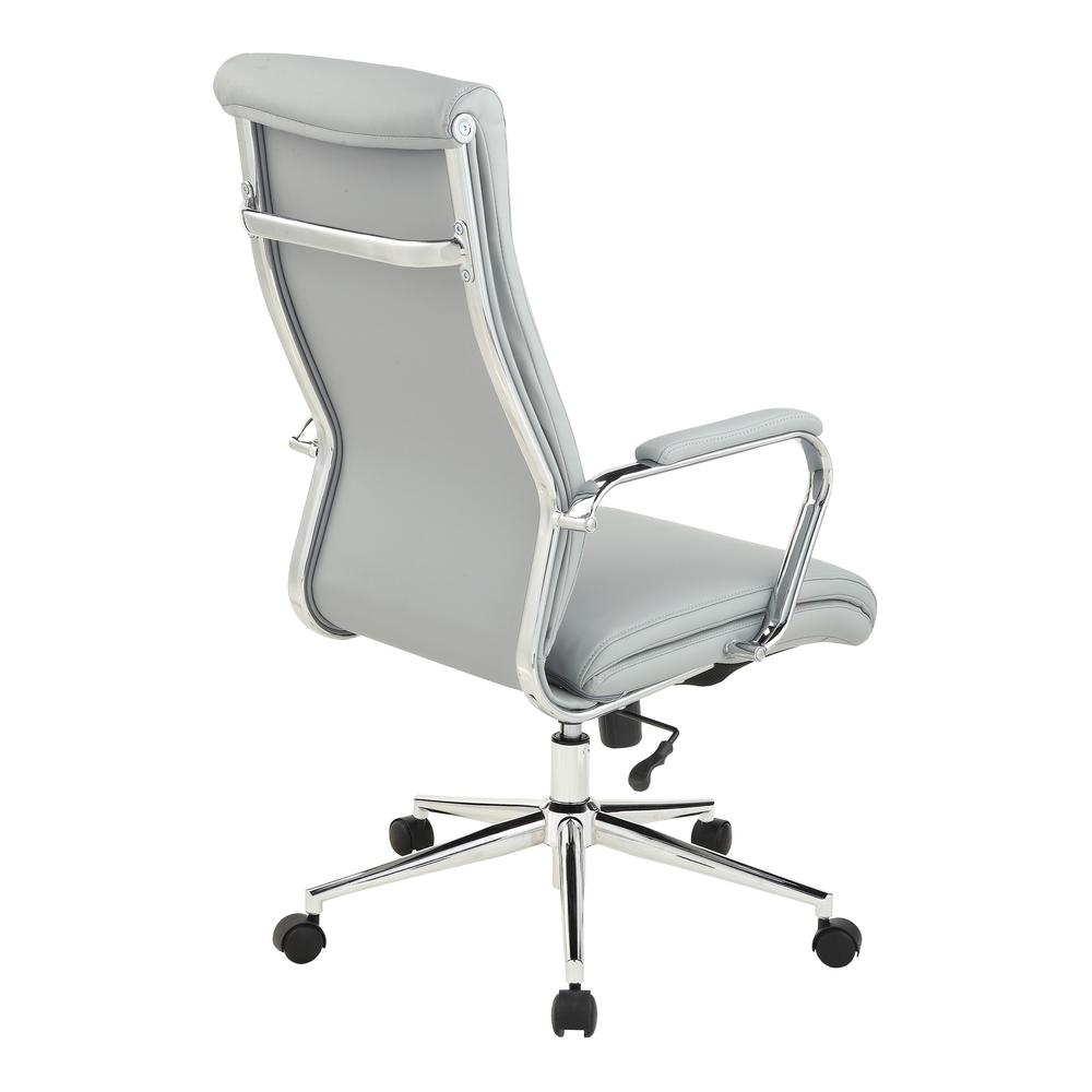 High Back Manager's Chair with Dillon Steel Antimicrobial Fabric and Chrome Base