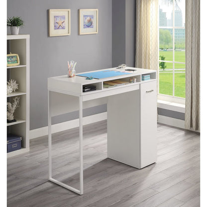 Ravel 47"W Desk with Storage in White Finish KD, RV9848-WH