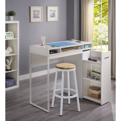Ravel 47"W Desk with Storage in White Finish KD, RV9848-WH