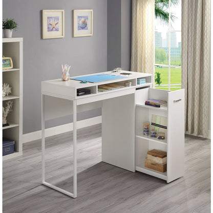 Ravel 47"W Desk with Storage in White Finish KD, RV9848-WH