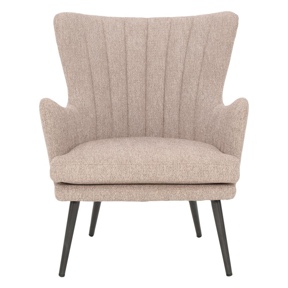 Jenson Accent Chair with Cappuccino Fabric and Grey Legs, JEN-914