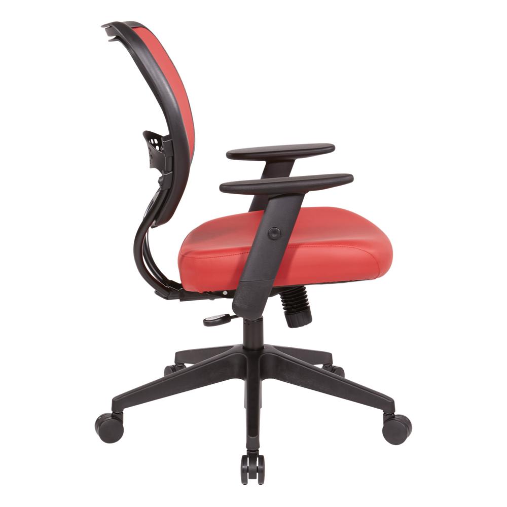Antimicrobial Dillon Lipstick Seat and Back Task Chair with Adjustable Angled Arms and Nylon Base, 5500D-R100