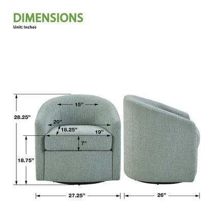 Bella Swivel Chair in Mist Fabric