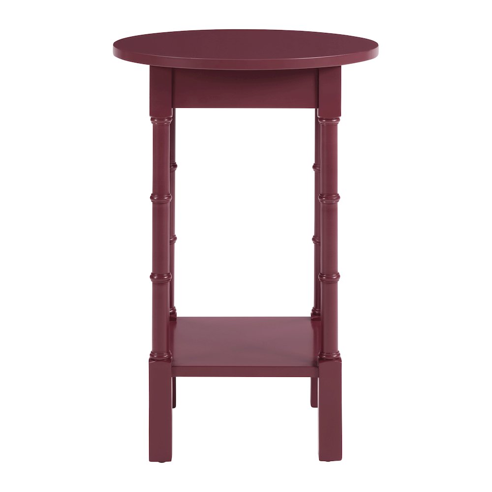 Golden Side Table in Maroon Wood Finish