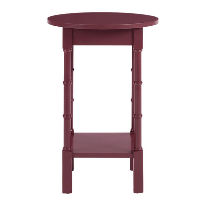 Golden Side Table in Maroon Wood Finish