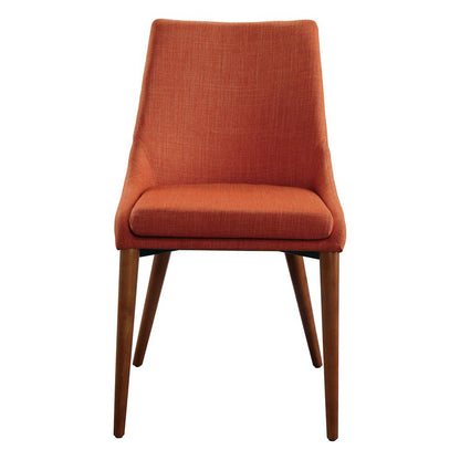 Palmer Mid-Century Modern Fabric Dining Accent Chair in Tangerine Fabric 2 Pack, PAM2-M5