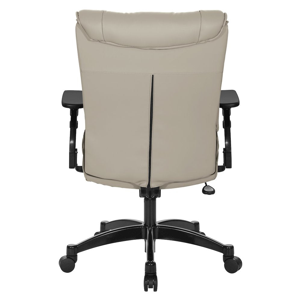 Taupe Leather Conference Chair with Cantilever Arms, Steel Base