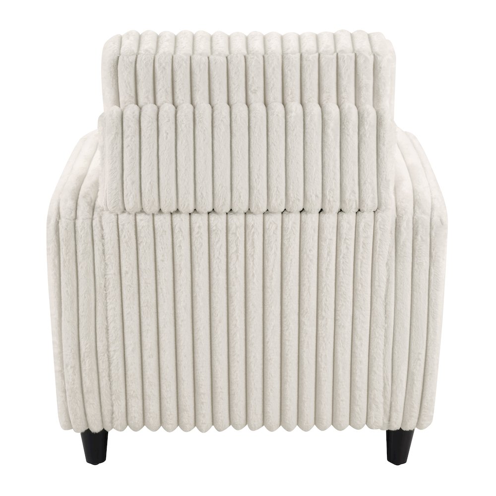 Venus Club Chair in White Cord Fabric and Dark Espresso Finish Legs