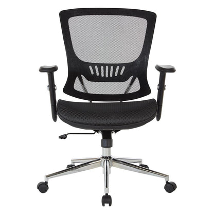 Mesh Screen Seat and Back Manager's Chair with Height Adjustable Arms and Chrome Base, EM98910C-3