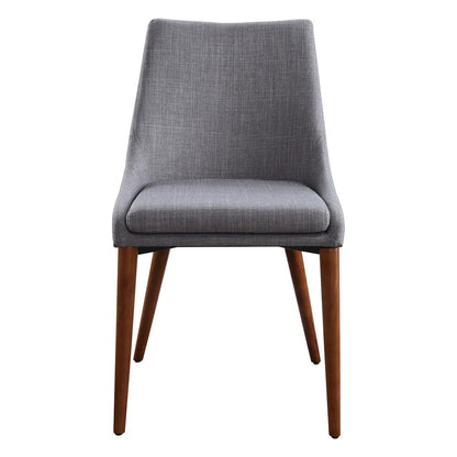 Palmer Mid-Century Modern Fabric Dining Accent Chair in Dove Fabric 2 Pack, PAM2-M55