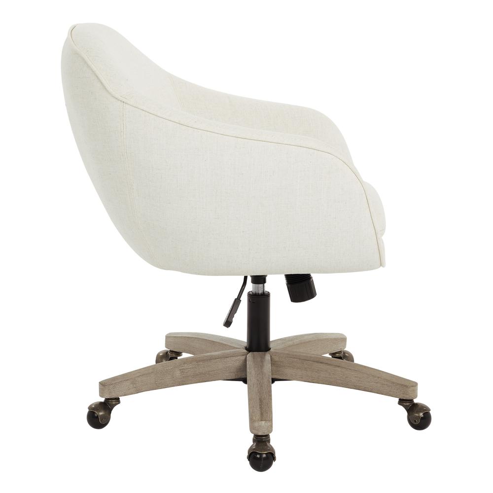 Nora Office Chair in Linen Fabric with Grey Brush Wood Base KD, NRA26-L32
